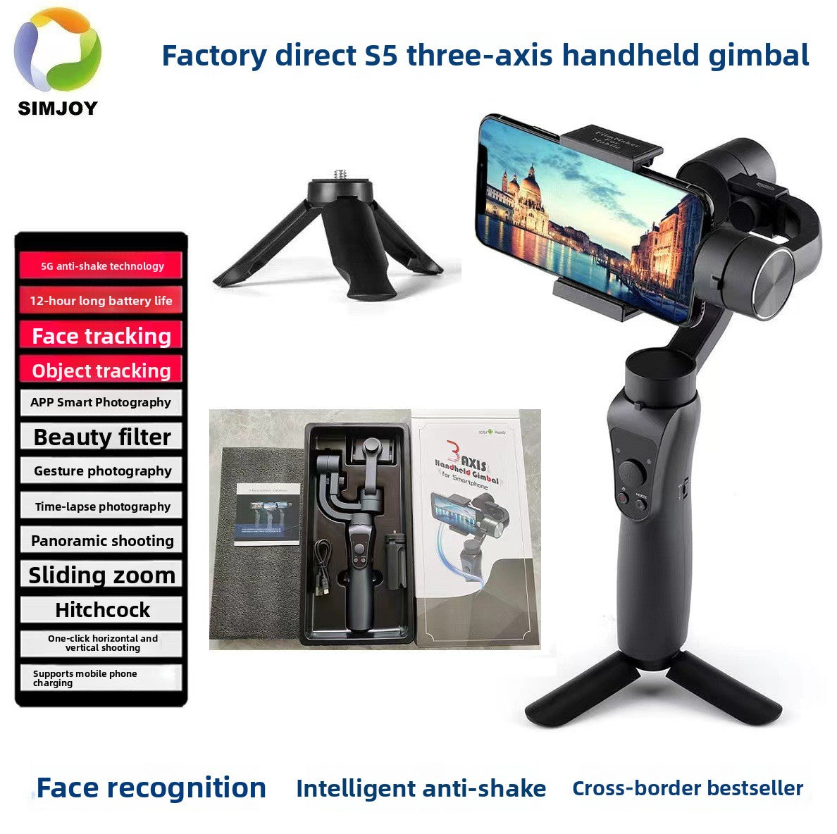Handheld Smartphone Gimbal Stabilizer for Video Recording
