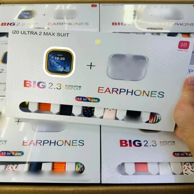 I20 UltraMax Smart Watch Bluetooth Headset Set